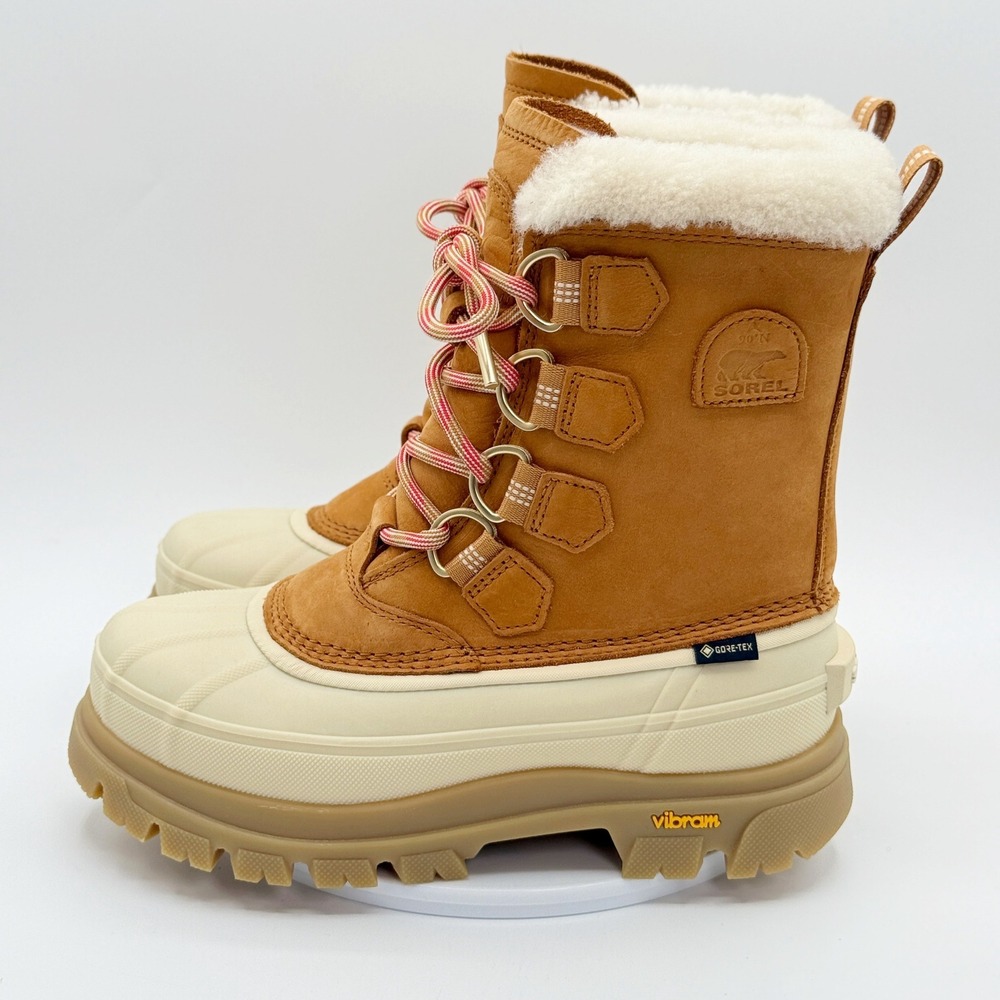 Sorel Caribou Horizon GTX Winter Boots 6.5 Womens Canyon Gold Honey White NEW - Picture 9 of 12